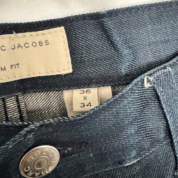 Marc by Marc Jacobs Denim Uniform Fit Jeans Blue Cotton Zip Pockets Mens Sz 36 - Picture 3 of 7